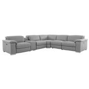 Charlie Light Gray Leather Power Reclining Sectional with 6PCS/2PWR  main image, 1 of 16 images.