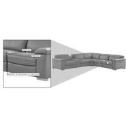 Charlie Light Gray Leather Power Reclining Sectional with 6PCS/2PWR  alternate image, 16 of 16 images.