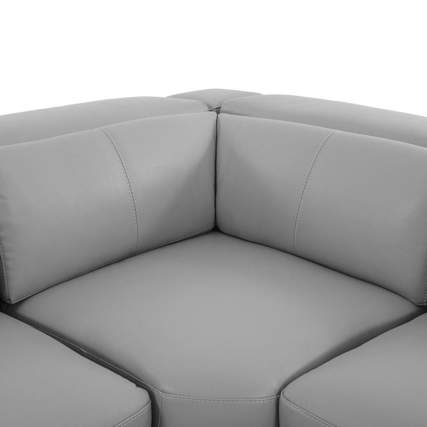 Charlie Light Gray Leather Power Reclining Sectional with 6PCS/2PWR alternate image, 6 of 16 images.