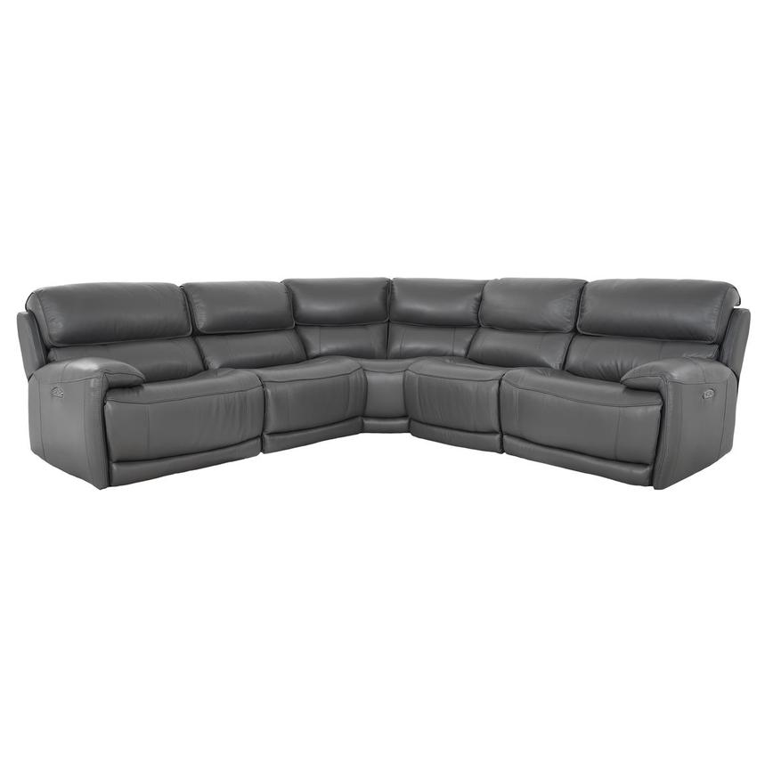 Cody Gray Leather Power Reclining Sectional with 5PCS/2PWR  main image, 1 of 7 images.