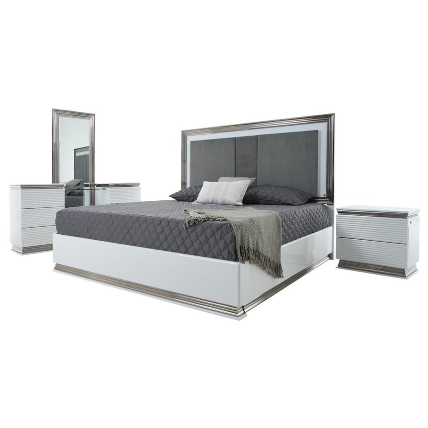 Leah White 4-Piece King Bedroom Set  main image, 1 of 5 images.
