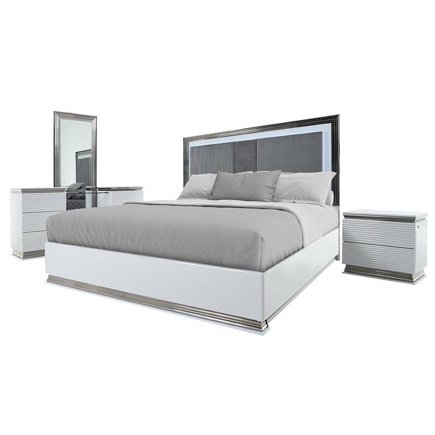 Leah White 4-Piece King Bedroom Set main image, 1 of 5 images.