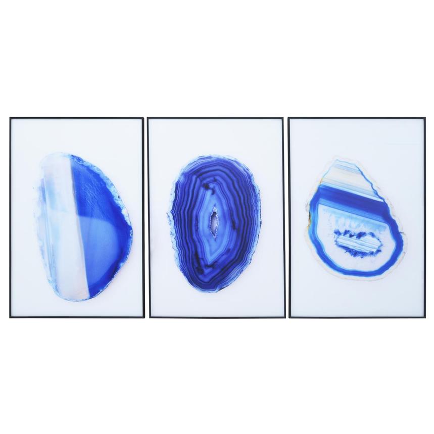Agate Blue Set of 3 Acrylic Wall Art  main image, 1 of 4 images.