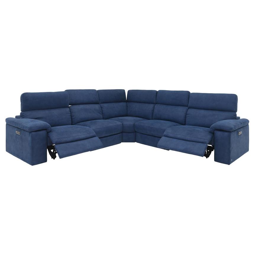 Karly Blue Power Reclining Sectional with 5PCS/2PWR  alternate image, 3 of 6 images.