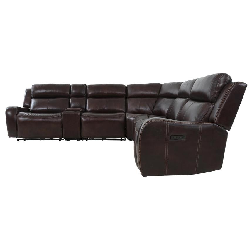 Jake Brown Leather Power Reclining Sectional with 6PCS/2PWR  alternate image, 5 of 15 images.