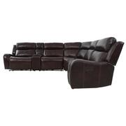 Jake Brown Leather Power Reclining Sectional with 6PCS/3PWR  alternate image, 5 of 15 images.