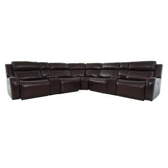 Jake Brown Leather Power Reclining Sectional with 7PCS/3PWR