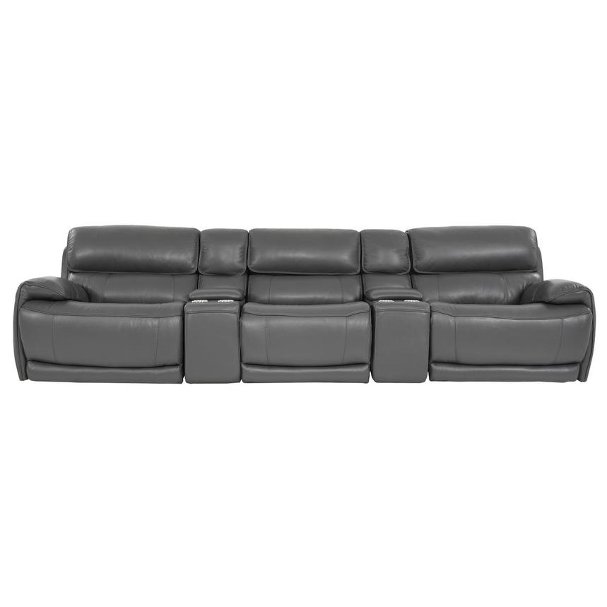 Cody Gray Home Theater Leather Seating with 5PCS/3PWR  main image, 1 of 10 images.