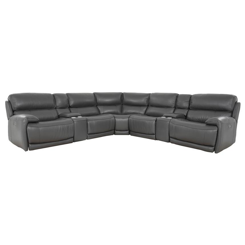 Cody Gray Leather Power Reclining Sectional with 7PCS/3PWR  main image, 1 of 9 images.