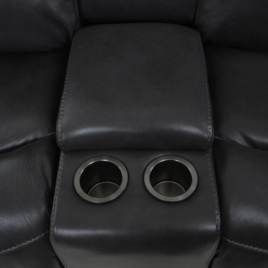 Jake Gray Leather Power Reclining Sofa w/Console  alternate image, 11 of 17 images.