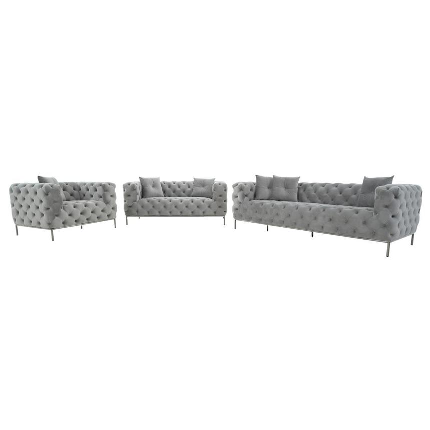 Crandon Light Gray 3-Piece Living Set  main image, 1 of 4 images.