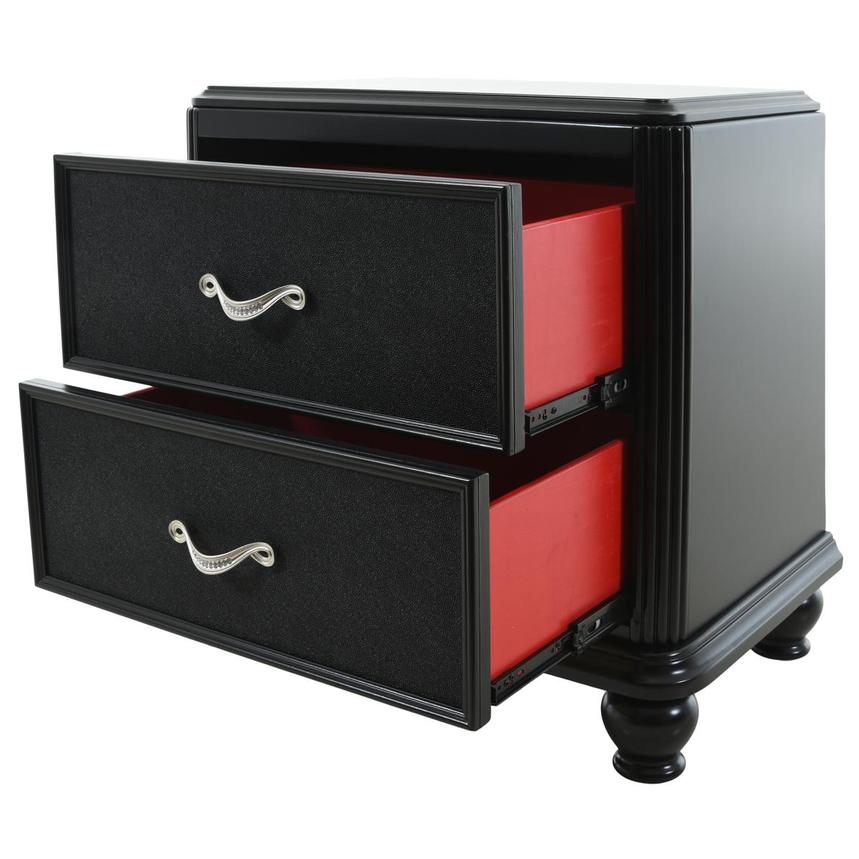 red and black nightstand