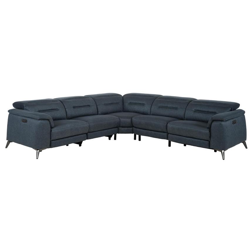 Claribel II Blue Power Reclining Sectional with 5PCS/3PWR  main image, 1 of 9 images.