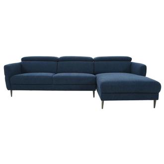 Ezra Blue Corner Sofa w/Right Chaise