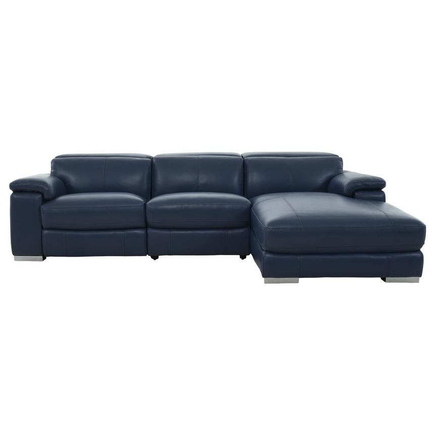 Charlie Blue Corner Sofa w/Right Chaise  main image, 1 of 15 images.