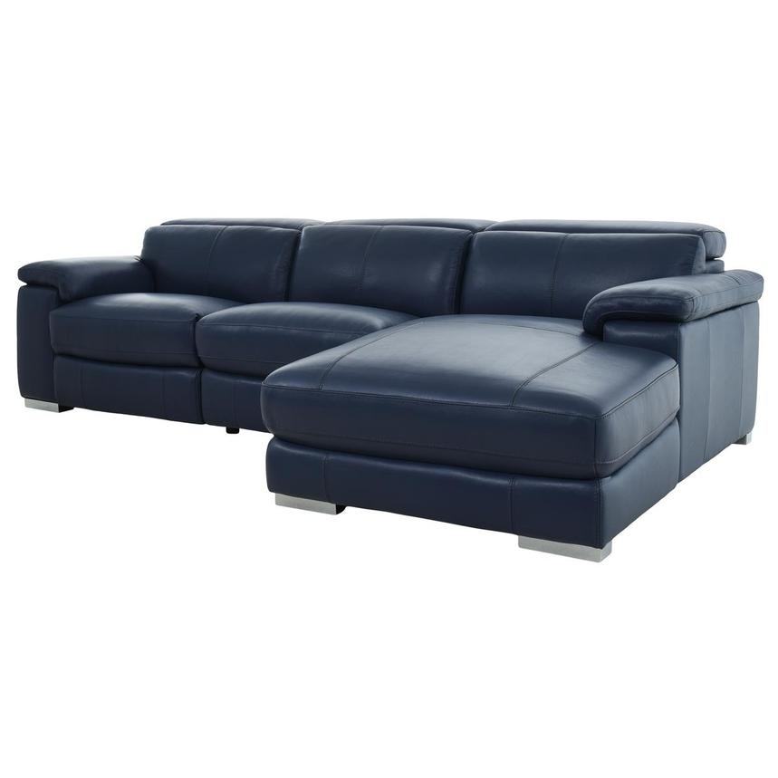 Charlie Blue Corner Sofa w/Right Chaise  alternate image, 3 of 15 images.
