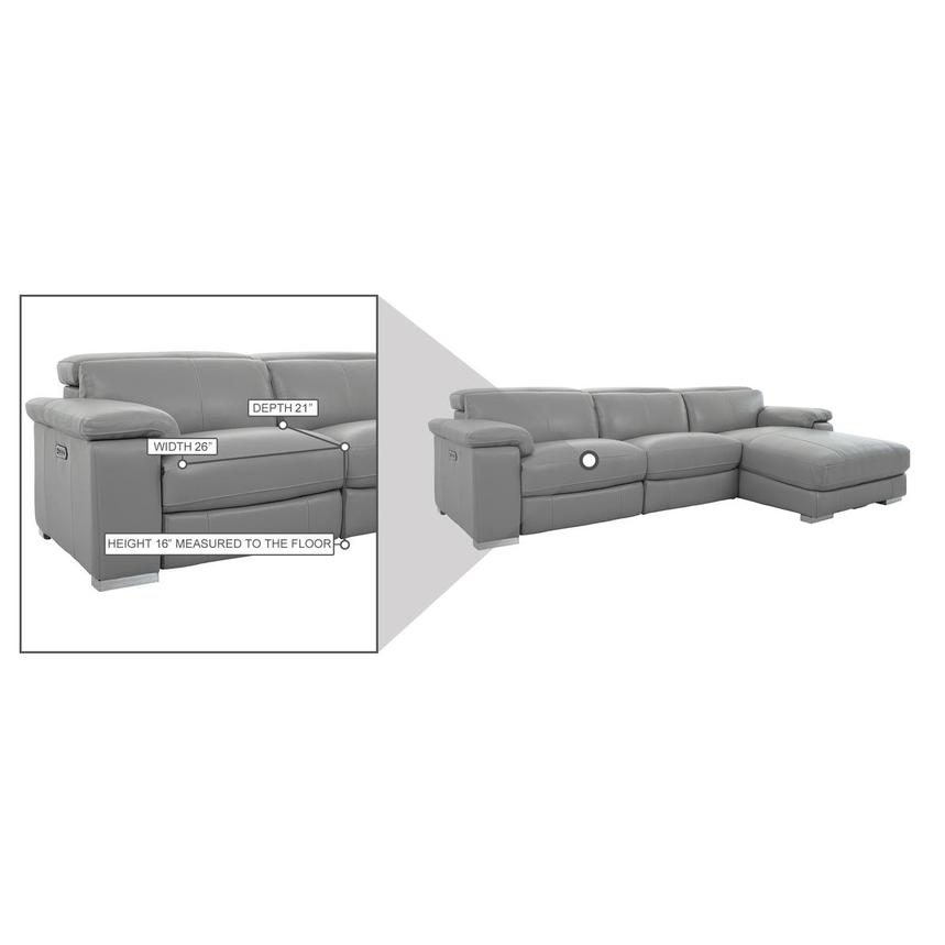 Charlie Light Gray Corner Sofa w/Right Chaise  alternate image, 13 of 14 images.