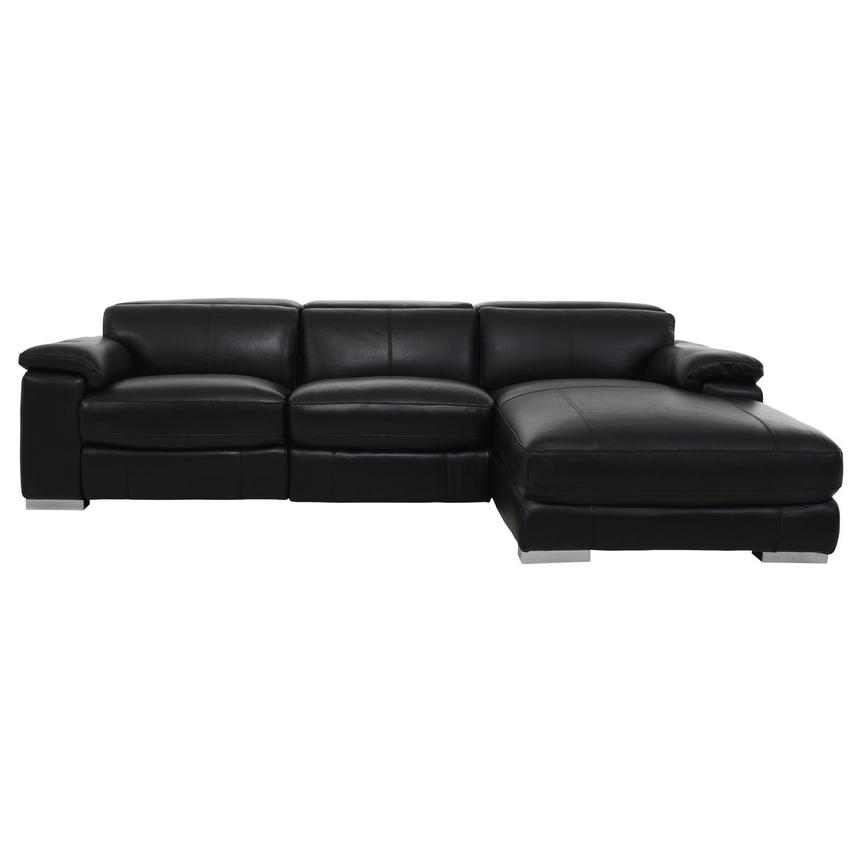 Charlie Black Corner Sofa w/Right Chaise main image, 1 of 13 images.