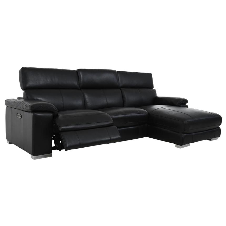 Charlie Black Corner Sofa w/Right Chaise  alternate image, 8 of 13 images.