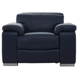 Charlie Blue Leather Power Recliner