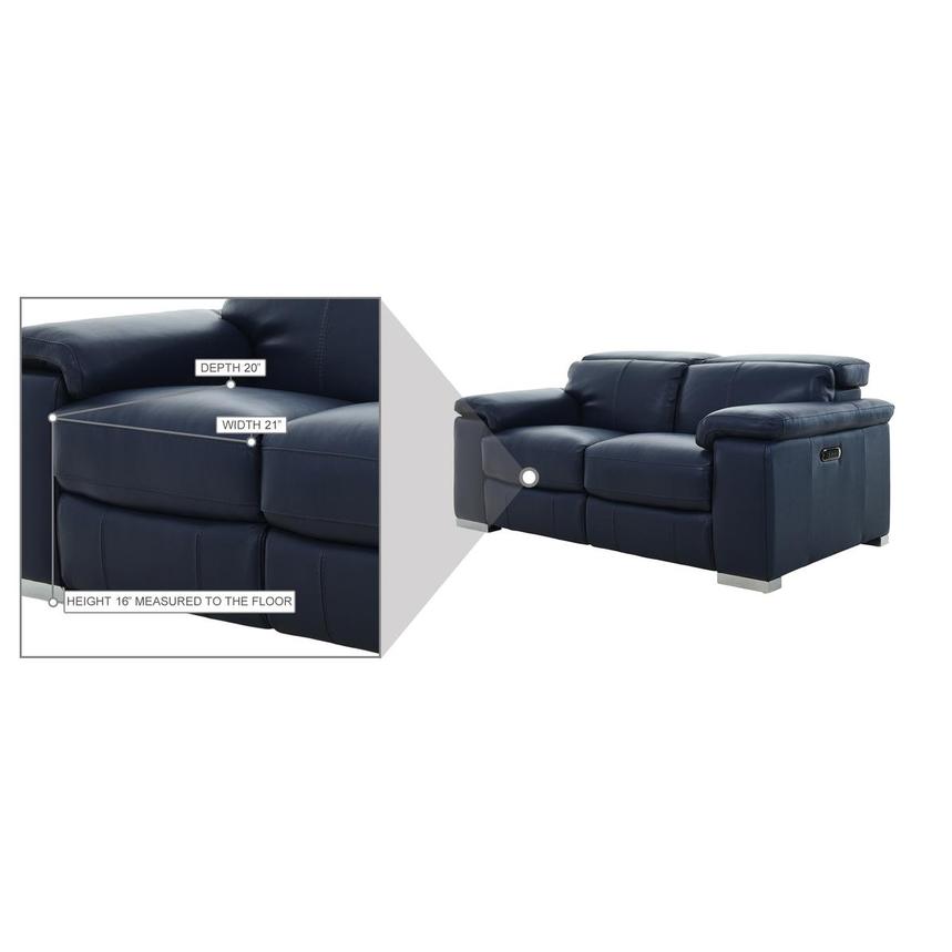 Charlie Blue Leather Power Reclining Loveseat alternate image, 11 of 11 images.