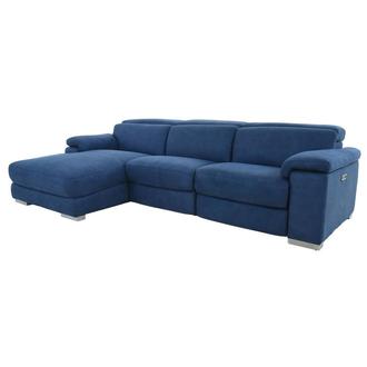 Karly Blue Corner Sofa w/Left Chaise