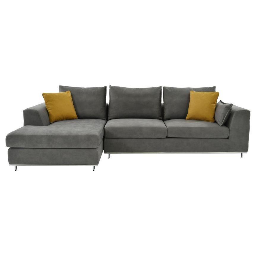 Grigio Gray 2pc Sectional Sofa W Left