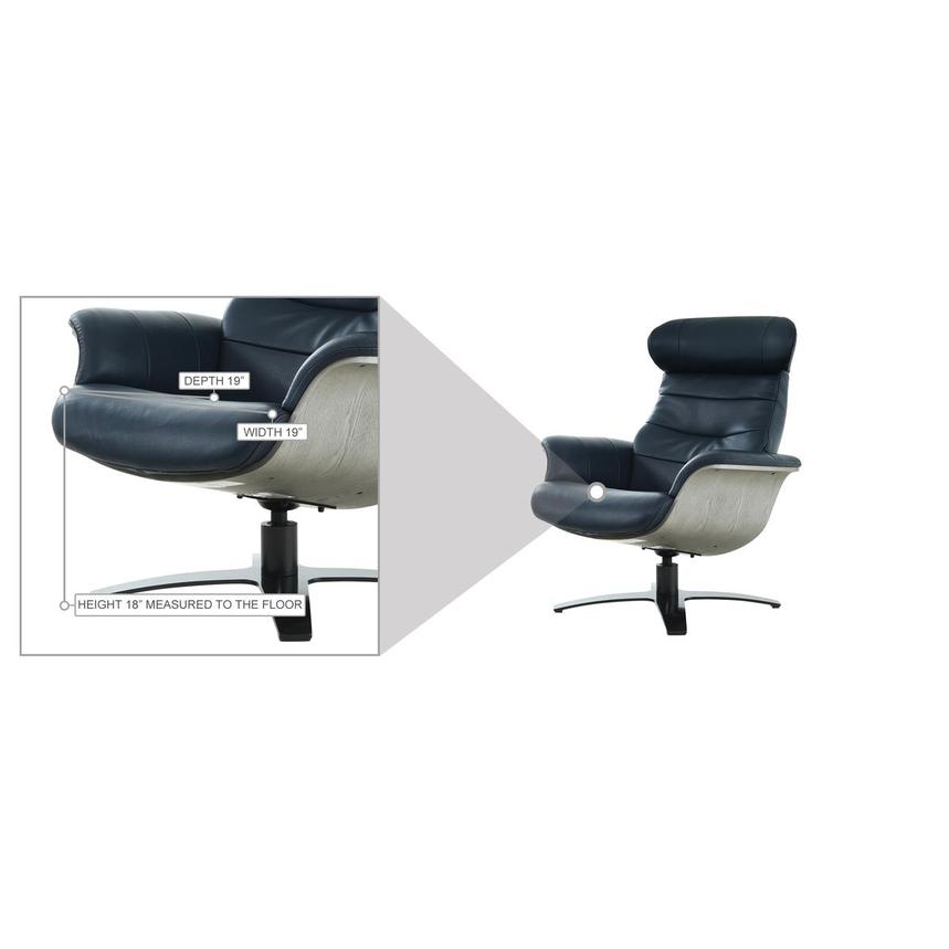 Enzo Dark Blue Leather Accent Chair  alternate image, 10 of 10 images.