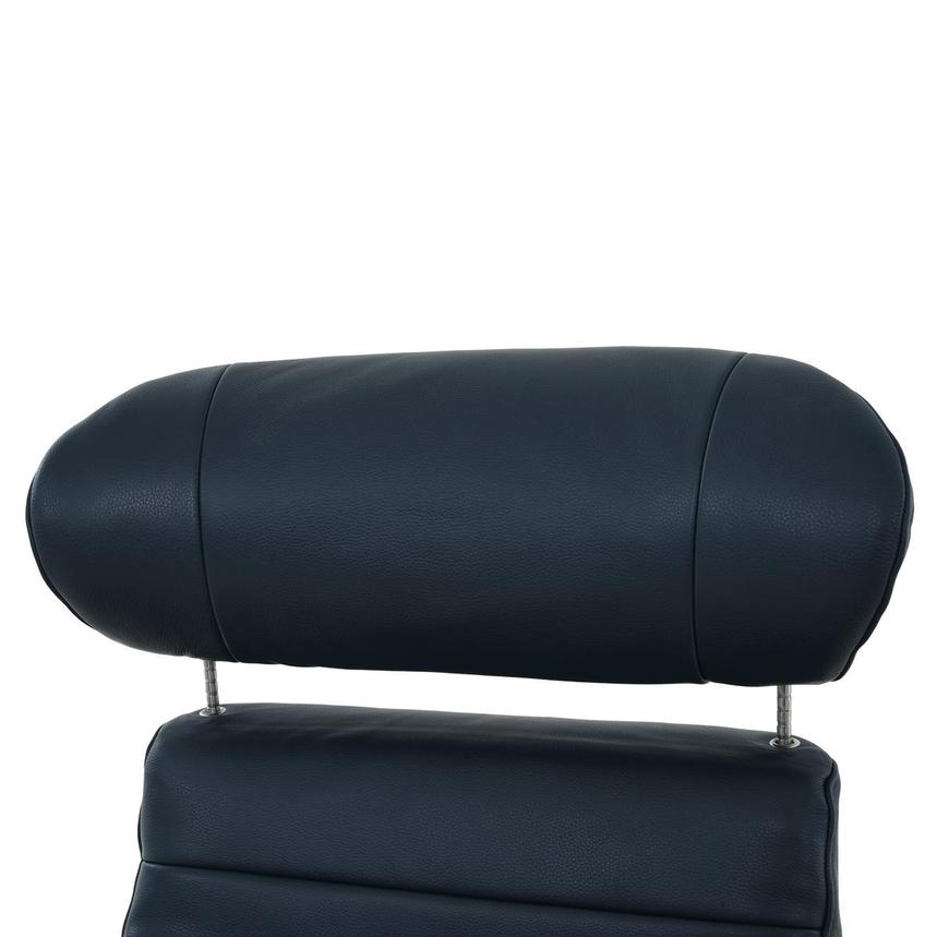 Enzo II Dark Blue Leather Swivel Chair  alternate image, 7 of 11 images.