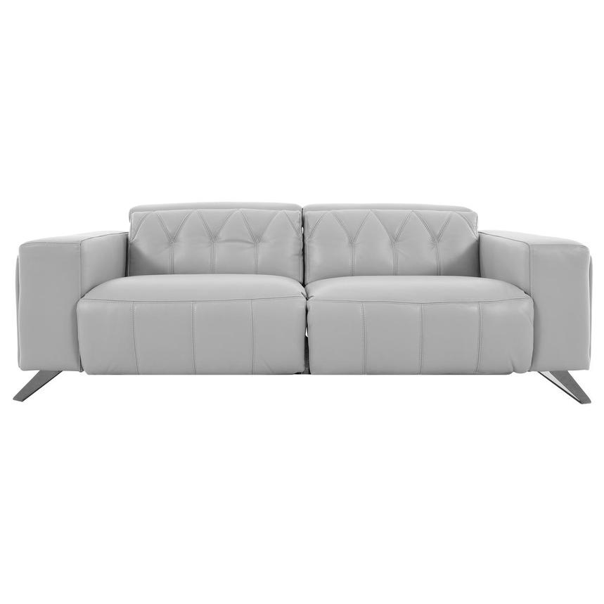 Anchi Silver Leather Power Reclining Sofa main image, 1 of 12 images.