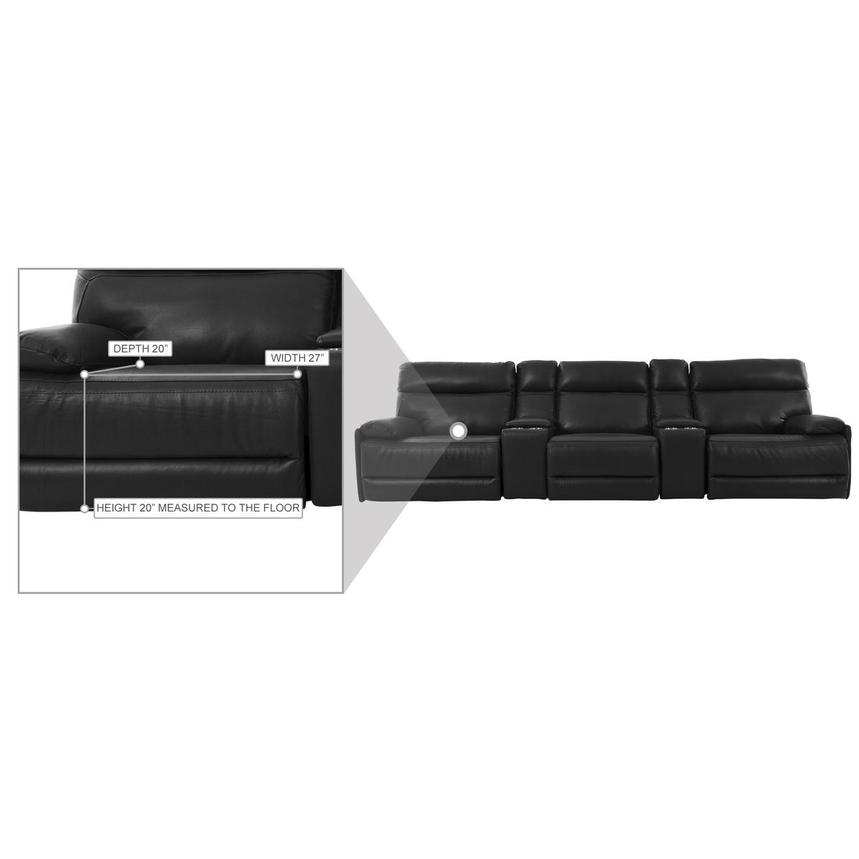 Benz Dark Gray Home Theater Leather Seating with 5PCS/3PWR  alternate image, 11 of 11 images.