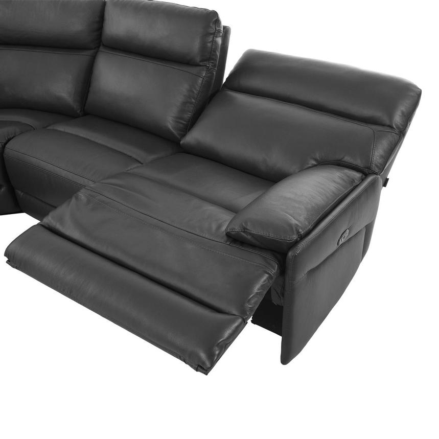 Benz Dark Gray Leather Power Reclining Sectional with 4PCS/2PWR  alternate image, 5 of 9 images.