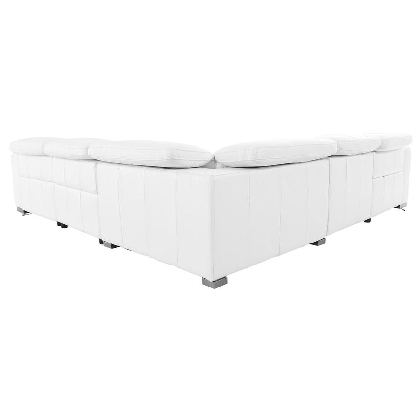 Dolomite White Leather Power Reclining Sectional with 5PCS/3PWR  alternate image, 4 of 9 images.