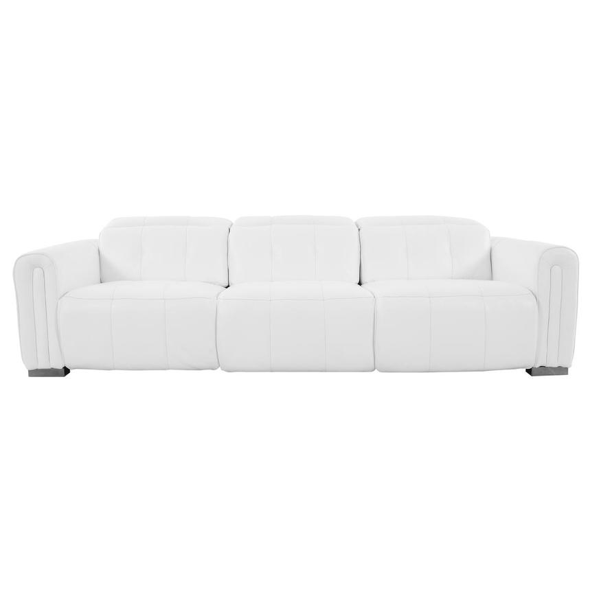 Dolomite White 3PWR Oversized Leather Sofa  main image, 1 of 12 images.