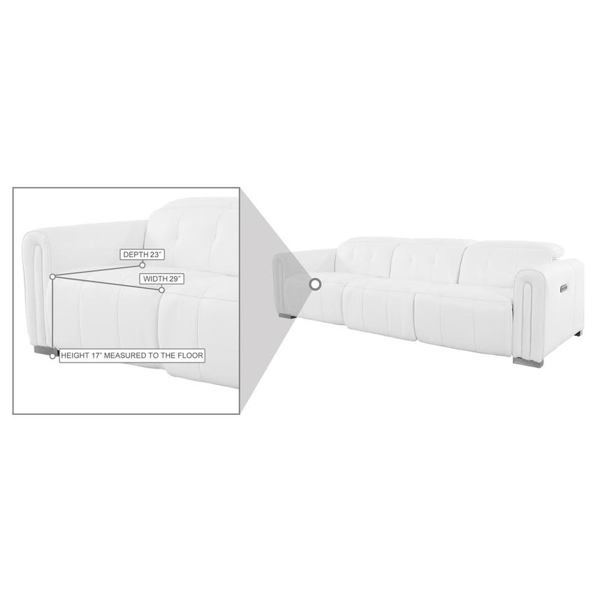 Dolomite White 3PWR Oversized Leather Sofa  alternate image, 13 of 13 images.