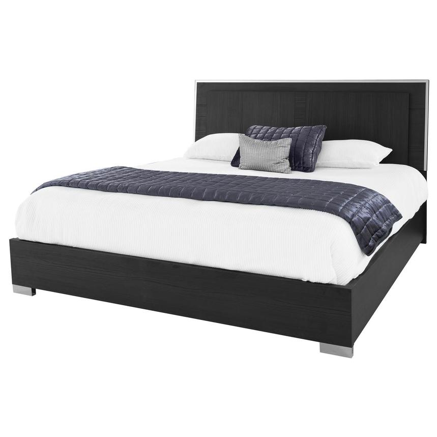 Verona Black King Panel Bed main image, 1 of 8 images.