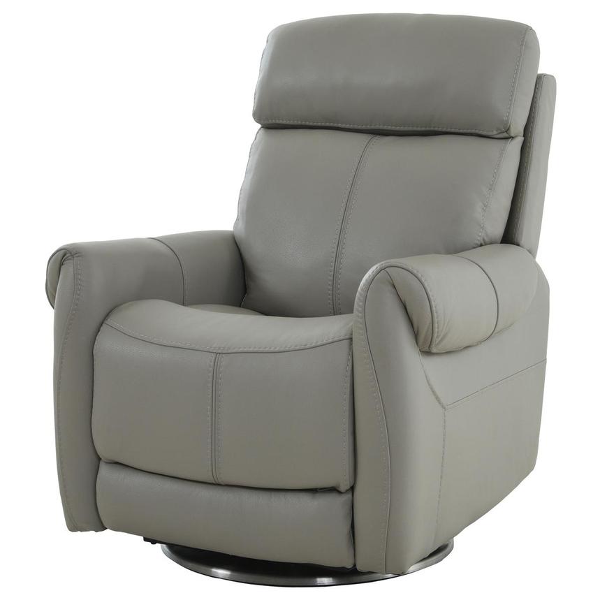 Rogelio Gray Leather Power Recliner  main image, 1 of 8 images.