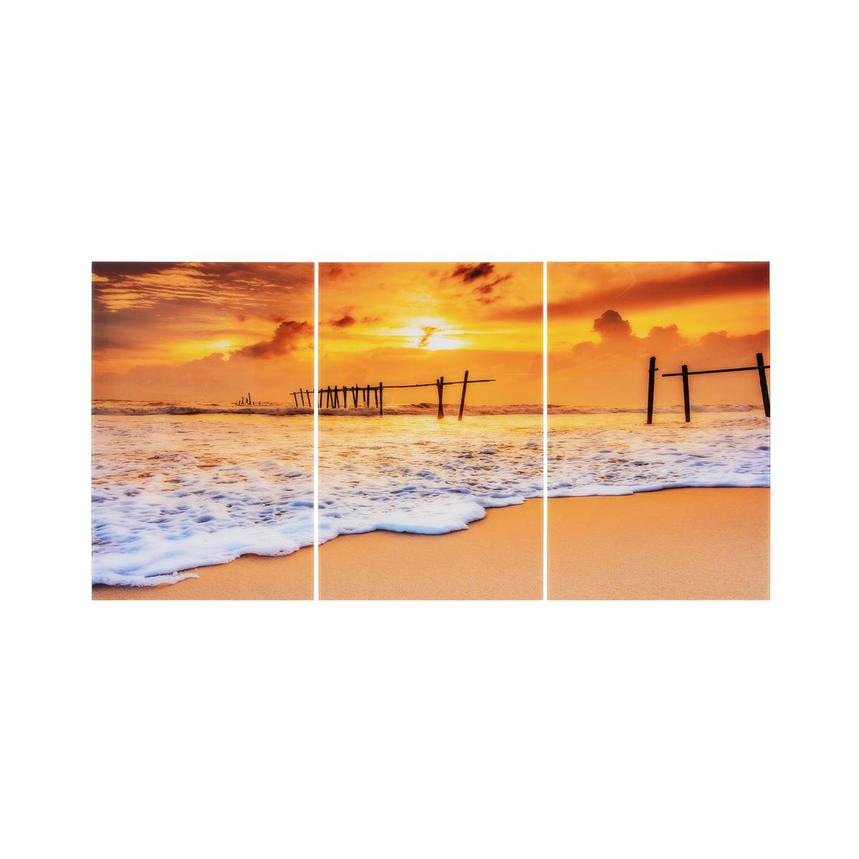 Golden Beach Set of 3 Acrylic Wall Art  main image, 1 of 3 images.