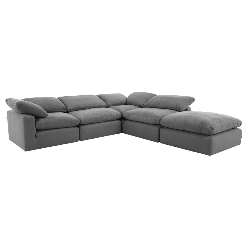 Depp Gray Corner Sofa with 5PCS/Ottoman  main image, 1 of 9 images.
