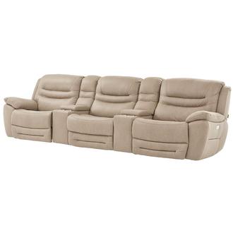 Dan Cream Home Theater Seating with 5PCS/3PWR