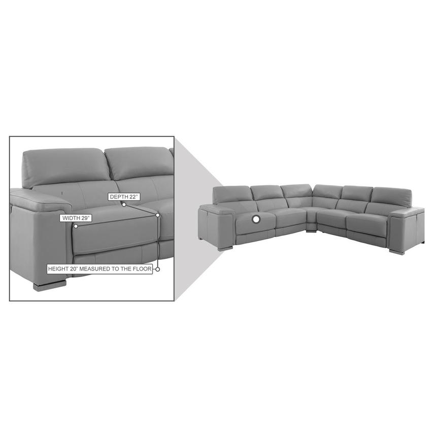 Charlette Silver Leather Power Reclining Sectional  alternate image, 11 of 11 images.