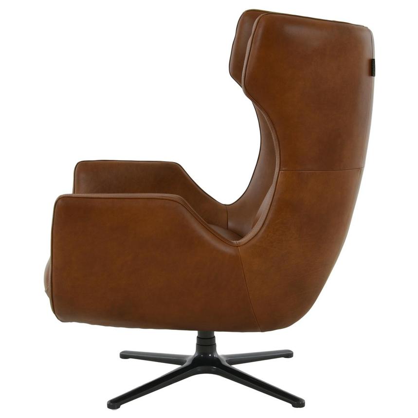 Domenico Brown Leather Accent Chair  alternate image, 3 of 12 images.