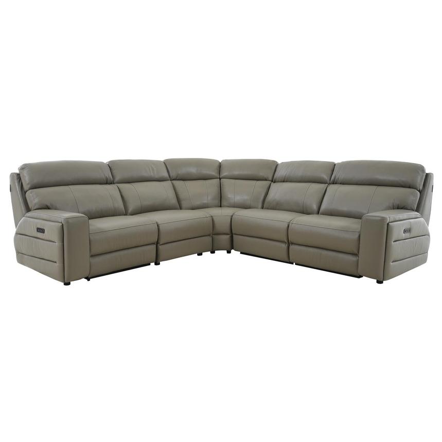 Vincenzo Leather Power Reclining Sectional with 5PCS/2PWR  main image, 1 of 13 images.