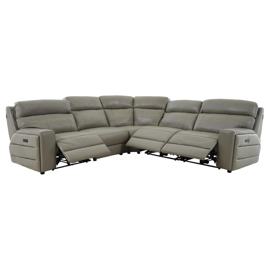 Vincenzo Leather Power Reclining Sectional with 5PCS/3PWR  alternate image, 2 of 13 images.