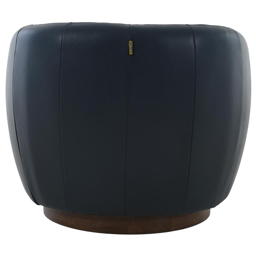 Leyla Blue Leather Accent Chair  alternate image, 3 of 9 images.
