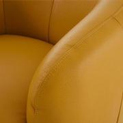 Leyla Yellow Leather Accent Chair  alternate image, 6 of 9 images.