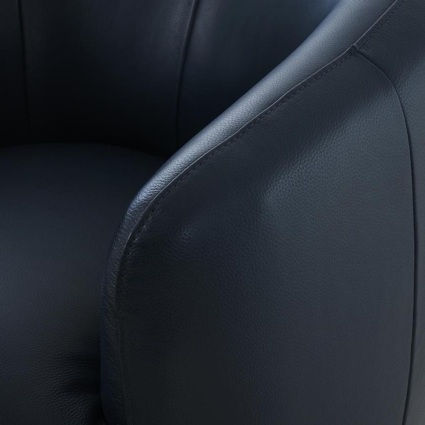 Leyla Blue Leather Accent Chair alternate image, 6 of 9 images.