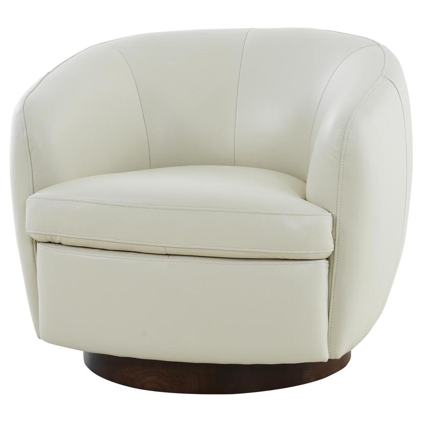 Leyla Cream Leather Accent Chair main image, 1 of 10 images.