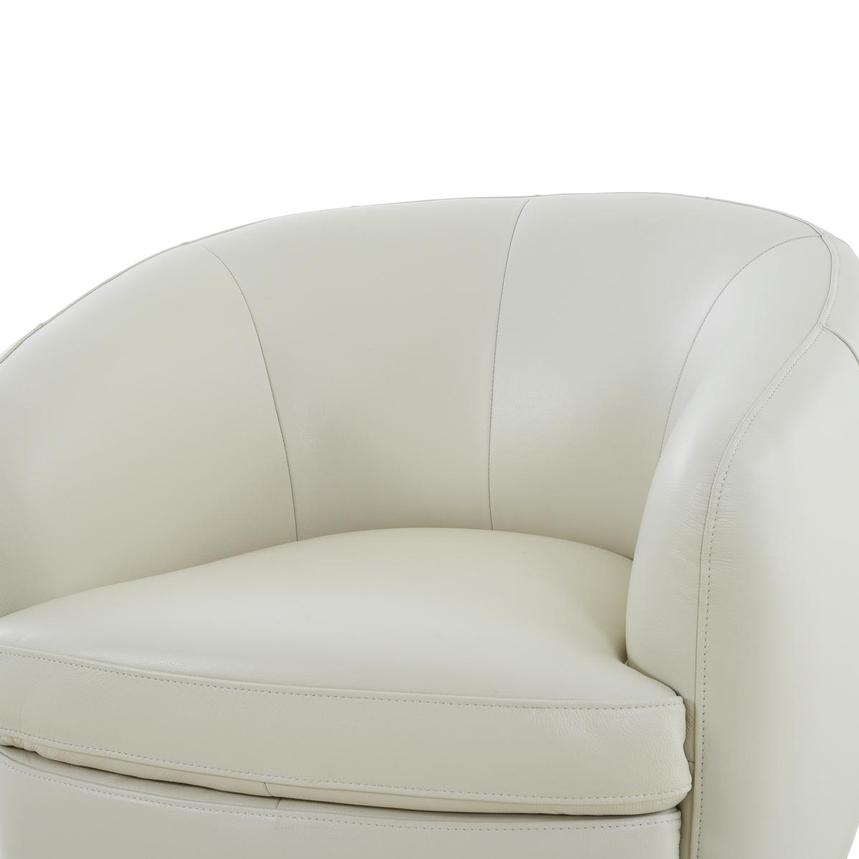 Leyla Cream Leather Accent Chair alternate image, 6 of 10 images.