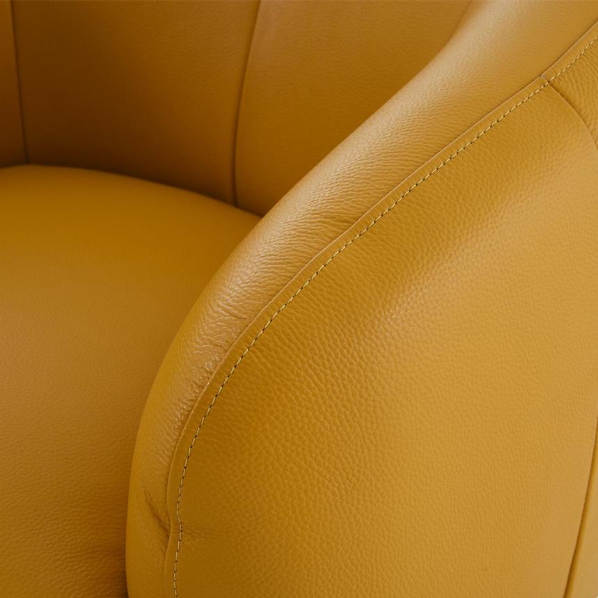 Leyla Yellow Leather Accent Chair El Dorado Furniture
